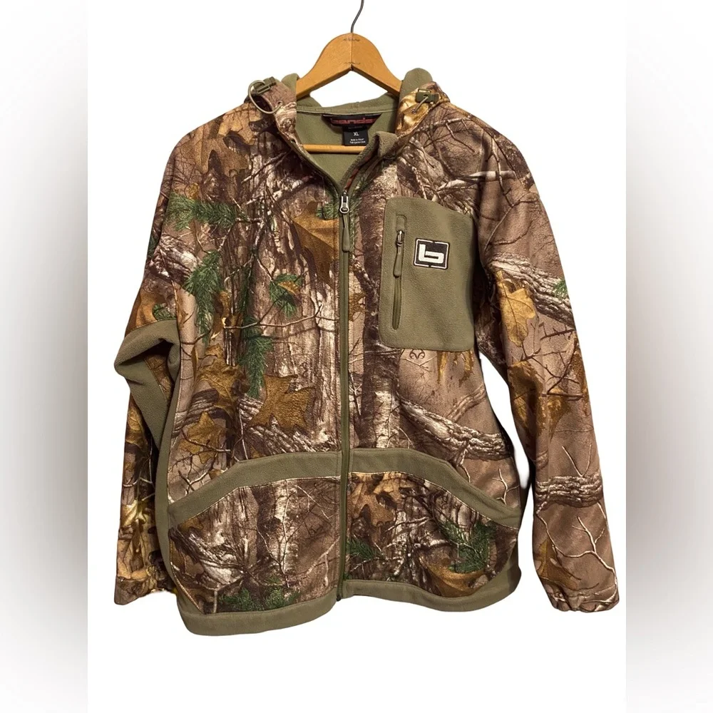 BANDED SOFT SHELL UTILITY JACKET FULL ZIP X REALTREE W/HOOD SIZE XL - Picture 1 of 5
